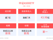 
          
            成交额超3亿元，中证A500ETF(159338)连续3天净流入
        