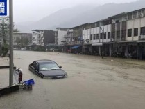 遭暴雨侵袭 台湾水利部门对宜兰一镇发布淹水最高警戒