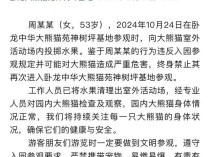 女子向福宝院子扔水果被终身禁入 不文明行为受惩