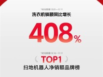 石头科技发布双11超级战报：京东全品类销额大涨196% 清洁电器销售榜第一