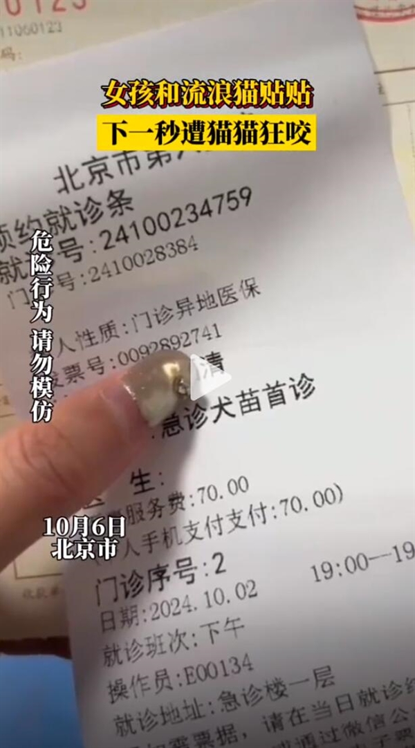 女子和流浪猫贴贴被咬伤眼部 当事人：已经打了疫苗