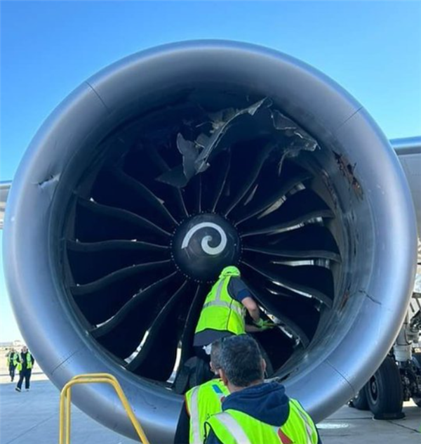 美国一航空集装箱被吸进飞机发动机 机场惊魂一刻